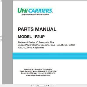 Unicarriers Forklift 1F2UP Parts Manual PM5UC 1F2UP