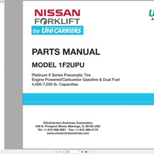 Unicarriers Forklift 1F2UPU Parts Manual