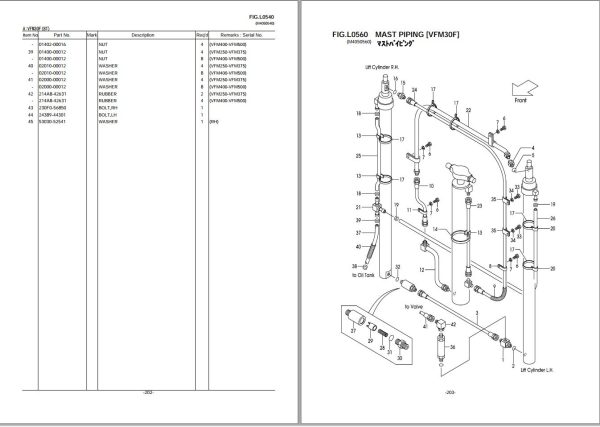 Unicarriers Forklift 1F6 Series Parts Catalogue PCFJE 30C160 1