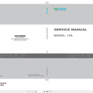 Unicarriers Forklift 1F6 Service Manual SM13E 01F6SMG0