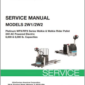 Unicarriers Forklift 2W1 2W2 Service Manual SM3UC 2W120