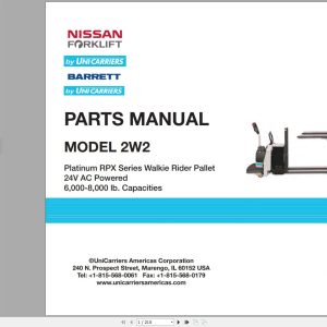 Unicarriers Forklift 2W2 Parts Manual CF830 UBOOK