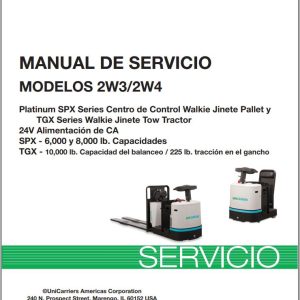 Unicarriers Forklift 2W3 2W4 Service Manual SM3UC 2W340 SP ES