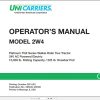 Unicarriers Forklift 2W4 Operators Manual 0M3UC 2W400