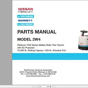 Unicarriers Forklift 2W4 Parts Manual CF850 UBOOK