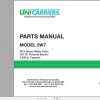 Unicarriers Forklift 2W7 Parts Manual PM3UC 2W7WL