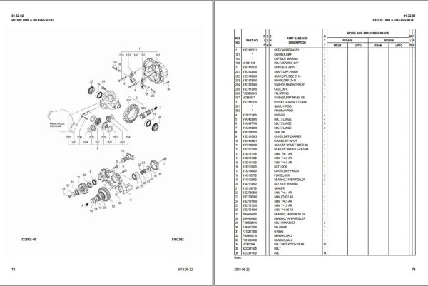 Unicarriers Forklift PFD40M PFD50M Parts Manual 997PE 56000 1