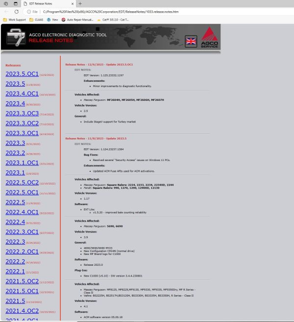 AGCO EDT V1.125.23332.1197 2023.5.OC1 01.2024 Diagnostic Software 7