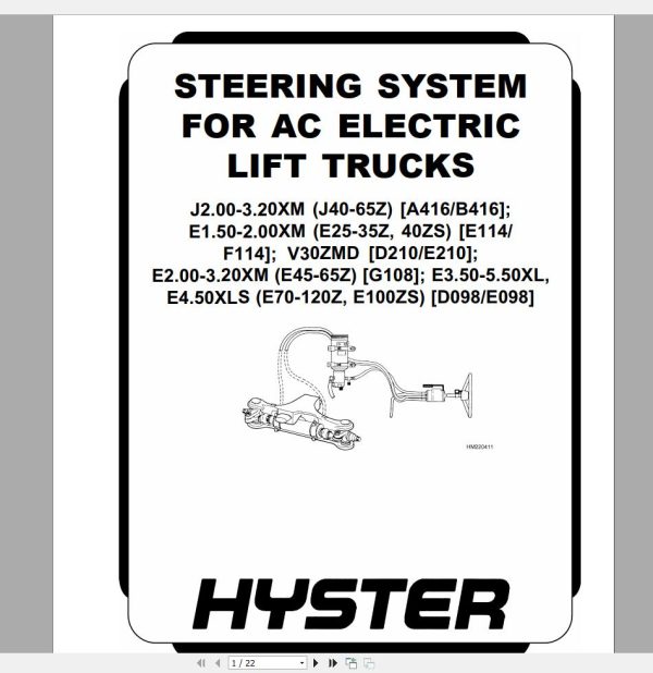 Hyster Forklift Class 1 Updated 12.2023 Electric Motor Rider Trucks Service Repair Manuals 6