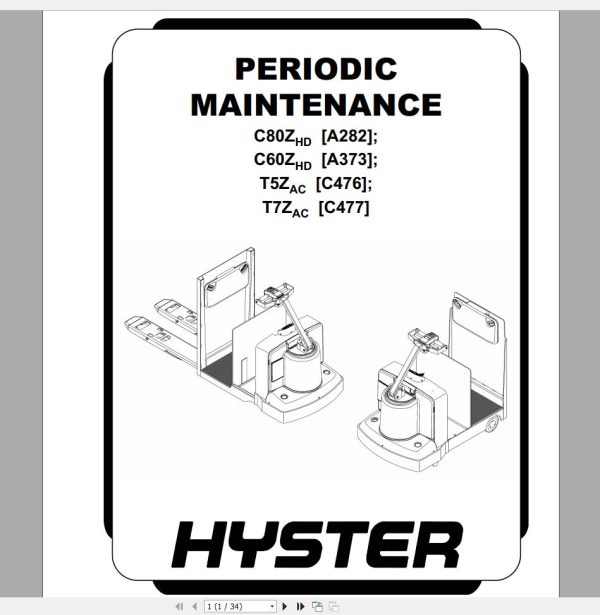 Hyster Forklift Class 3 Updated 12.2023 Electric Motor Hand Trucks Service Repair Manuals 8 2