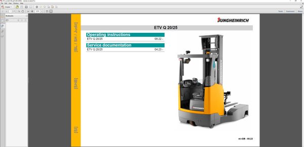 JUNGHEINRICH JETI ForkLift SH v4.37.03 EN3 10.2023 Service Information 3