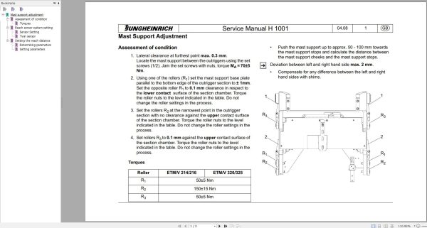 Jungheinrich Forklift 1.45 GB Electric Hydraulic Schematic Operation Service Manual 13