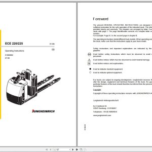 Jungheinrich Forklift 1.45 GB Electric Hydraulic Schematic Operation Service Manual 9