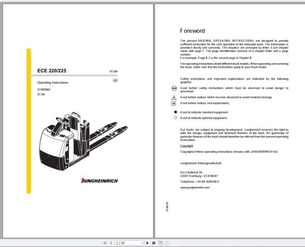 Jungheinrich Forklift 1.45 GB Electric Hydraulic Schematic Operation Service Manual 9
