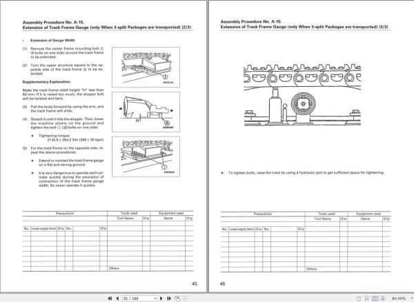 Komatsu Excavator PC750 7 to PC800SE 7 Field Assembly Instruction GEN00014 04 1