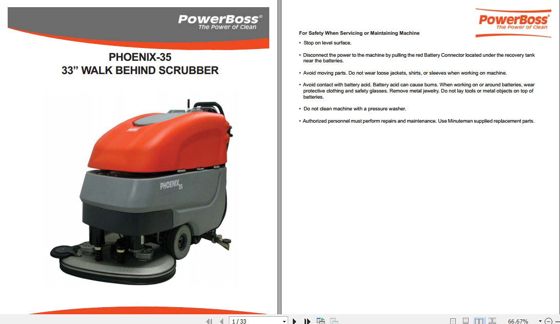 Minuteman Powerboss City Master 2023 Library Technical Service Manual Full Model 8