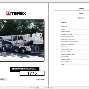 Terex Crane T775 Operator Part Manual Hydraulic Schematic 1