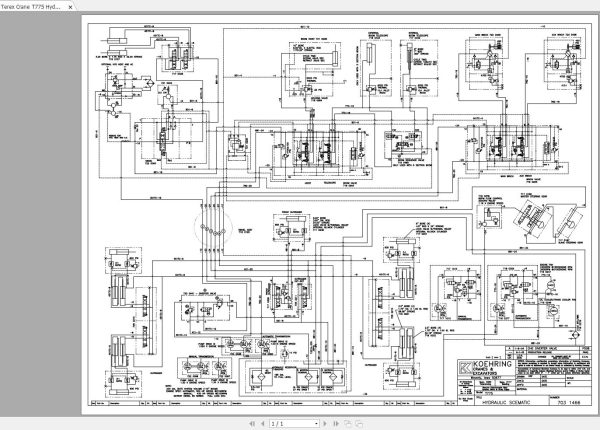 Terex Crane T775 Operator Part Manual Hydraulic Schematic 2