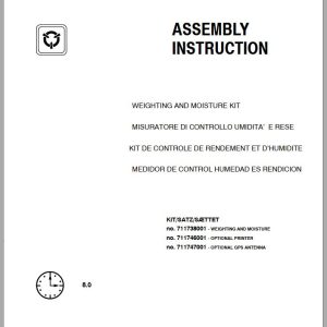 AGCO Combine Harvesters Weighting and Mostrure Kit Assembly Instruction 327277502