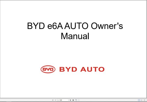 BYD Automotive Wiring Diagram Owners Maintenance Repair Manual