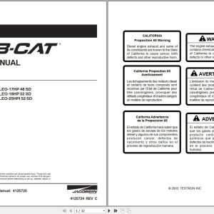Bobcat Leo 942280 942281 942282 Parts Manual 4125725 1