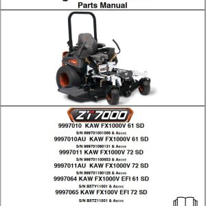 Bobcat Zero Turn Mower ZT7000 Parts Manual 7468077EnUS 1