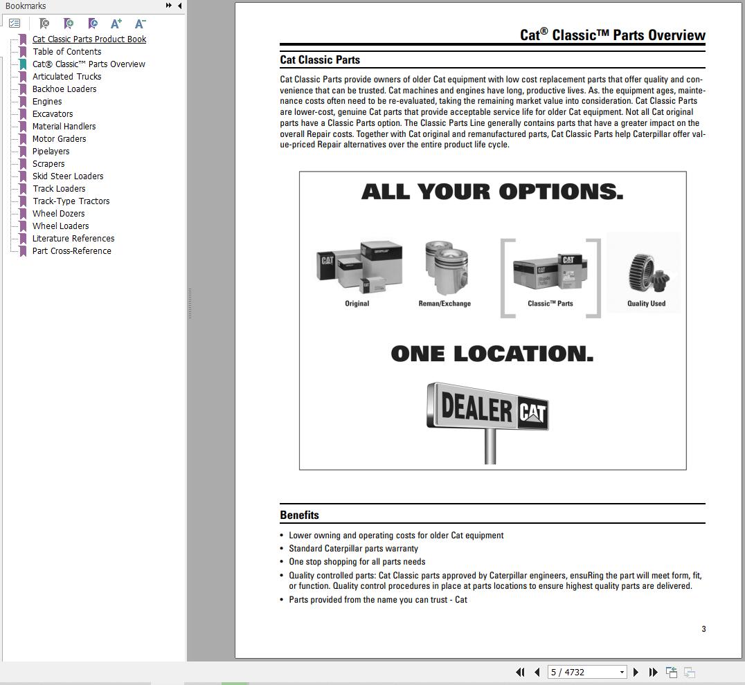 CAT Classic Parts Product Book 2016
