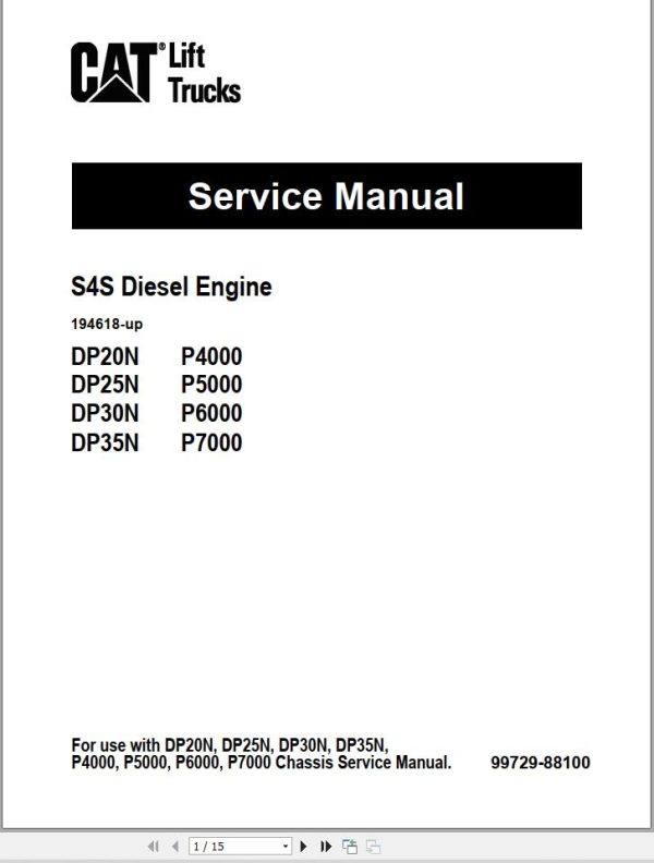 CAT Lift Truck 2PD6000 Service Manual 1