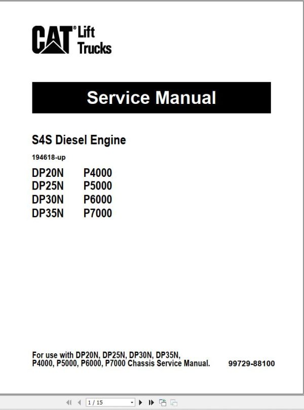 CAT Lift Truck 2PD6500 Service Manual 1