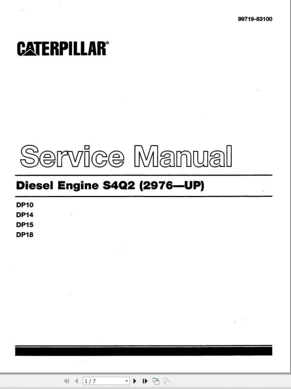 CAT Lift Truck DP15FC Service Manual 1