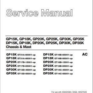 CAT Lift Truck DP15K FC Service Manual