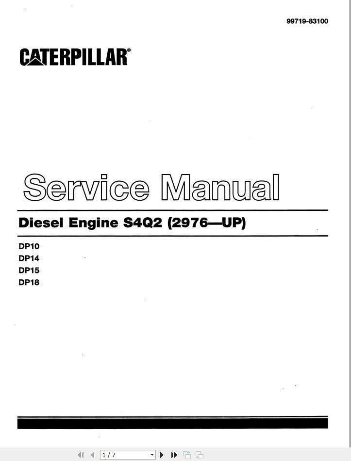 CAT Lift Truck DP15K MC Service Manual 1