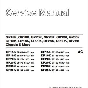 CAT Lift Truck DP18K FC Service Manual