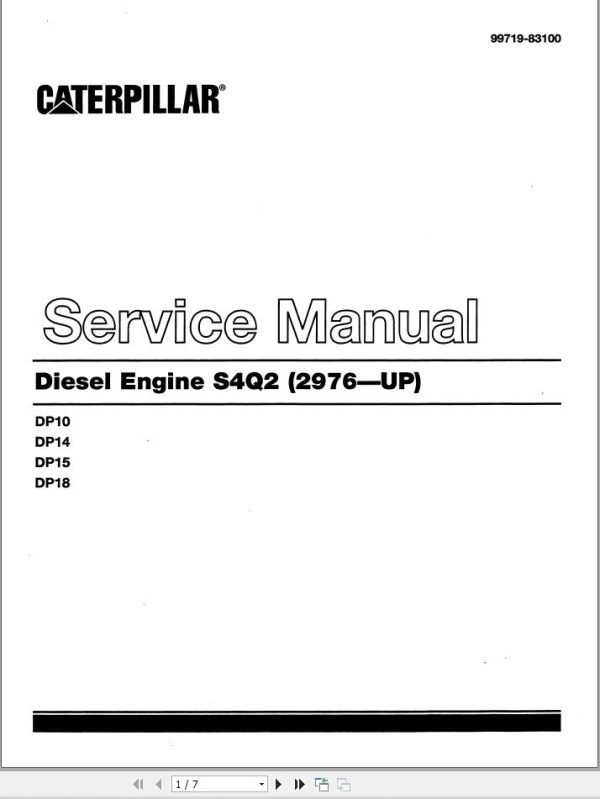 CAT Lift Truck DP18K MC Service Manual 1