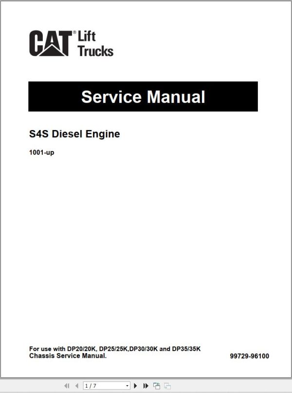 CAT Lift Truck DP20 FC Service Manual 1