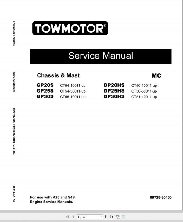 CAT Lift Truck DP20HS Service Maintenance Operation Manual