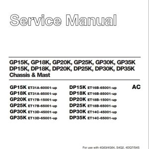 CAT Lift Truck DP20K FC Service Manual 1