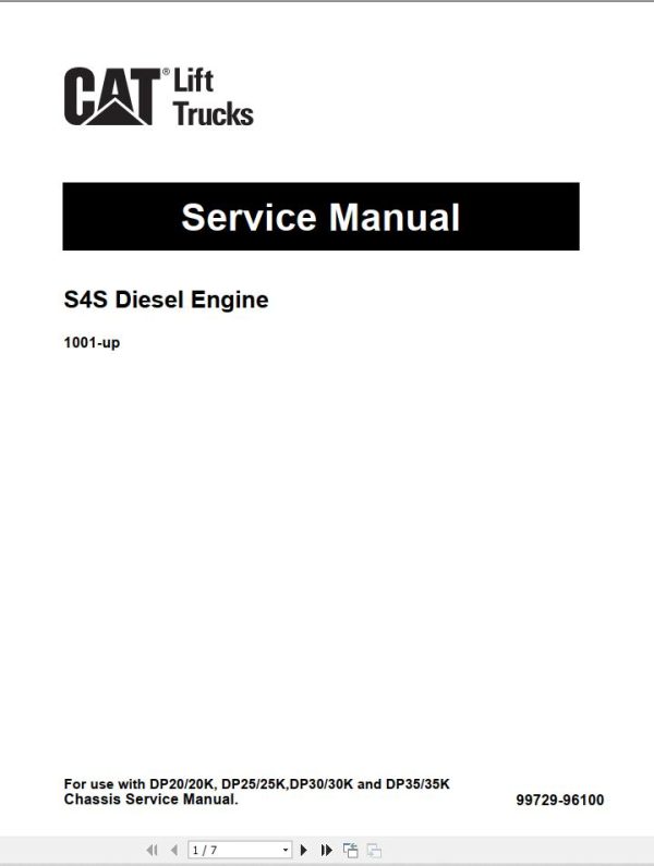 CAT Lift Truck DP20K FC Service Manual 2