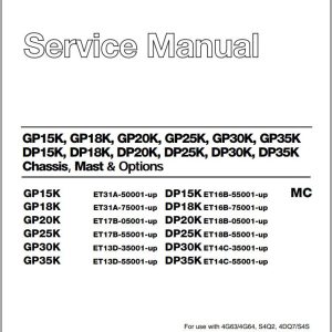 CAT Lift Truck DP20K MC Service Manual