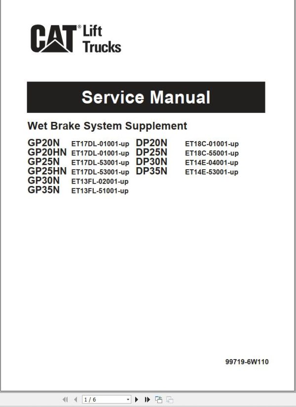 CAT Lift Truck DP20N Service Manual 3