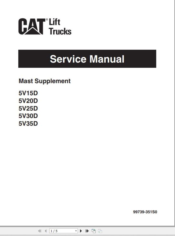 CAT Lift Truck DP20NT Service Operation Maintenance Manual 1