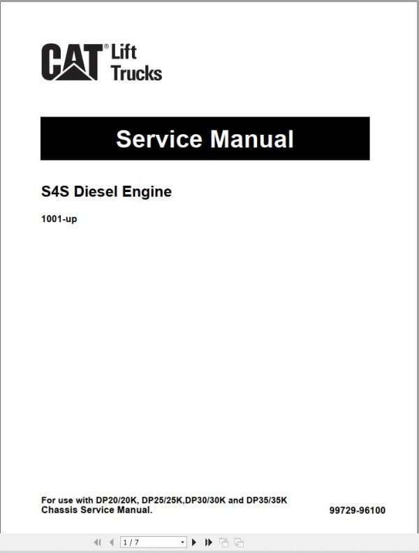 CAT Lift Truck DP25 FC Service Manual 1