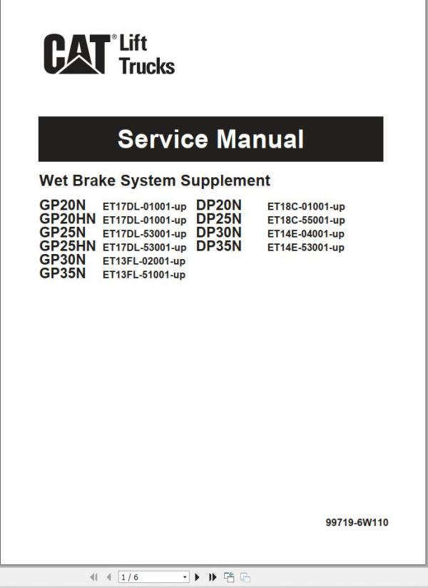 CAT Lift Truck DP25N Service Operation Maintenance Manual 3