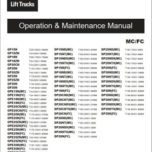 CAT Lift Truck DP25ND Operation Maintenance Manual