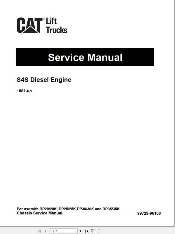 CAT Lift Truck DP30 MC Service Manual