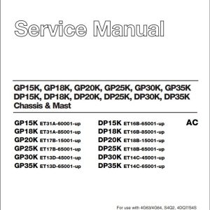 CAT Lift Truck DP30K FC Service Manual