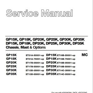 CAT Lift Truck DP30K MC Service Manual