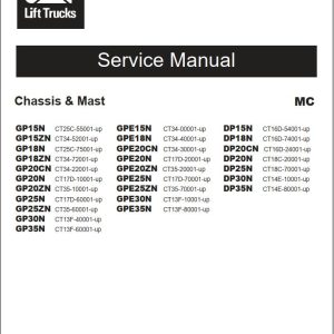CAT Lift Truck DP30ND Service Operation Maintenance Manual