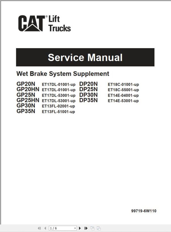 CAT Lift Truck DP35N Service Manual 1