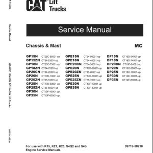 CAT Lift Truck DP35ND Operation and Maintenance Manual